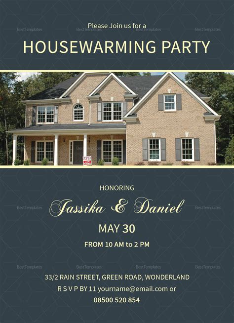 Unique Housewarming Invitation Design Template in PSD, Word, Publisher