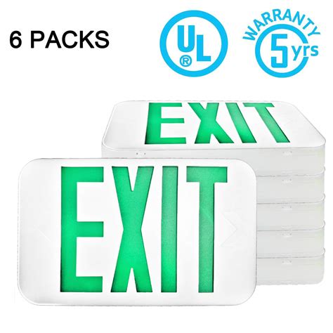 Buy SPECTSUN 6PACK LED Exit Sign with Battery Backup,Green Exit Light ...