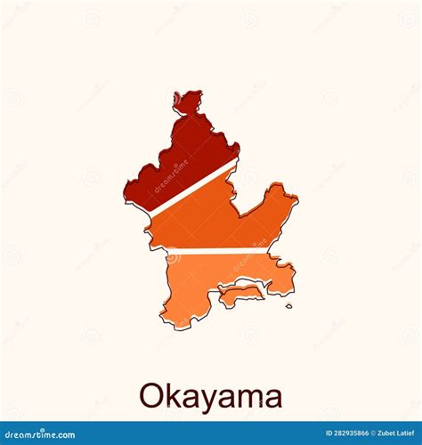 Okayama Map. Blank Vector Map of the Country. Borders of Japan for Your Infographic. Vector ...