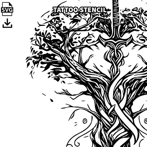 Tree Tattoo Stencils Download Dead Tree Tattoo Design Png 05252024