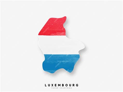 Luxembourg detailed map with flag of country. painted in watercolor ...