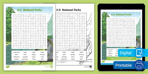 U.S. National Parks Word Search PDF | Twinkl USA - Twinkl