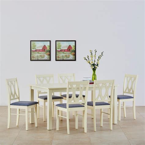 Buy Cornell 6-Seater Dining Set with Chairs - White from Home Centre at ...