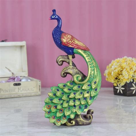 Buy Wonderland Resin Beautifull Peacock Home and Garden Decor, Peacock ...