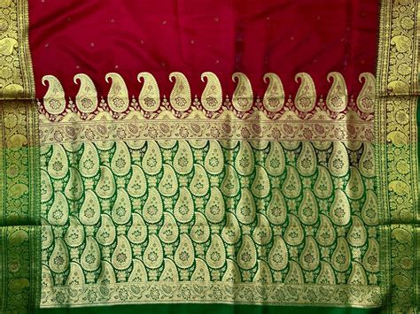 Red Banaras Viscose Katan Saree with Body Butti and Stone Work Design ...