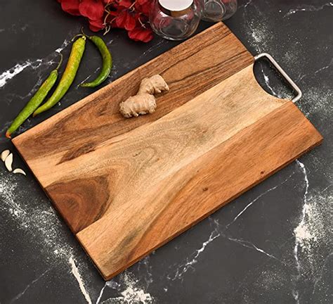 Buy Sanjeev Kapoor by OGGN Wooden Chopping Board with Inner Cut Handle ...
