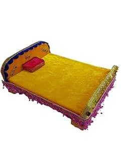 Buy TECHZAGE Laddu Gopal Idol Handcrafted Bed Singhasan for Puja Chowki ...