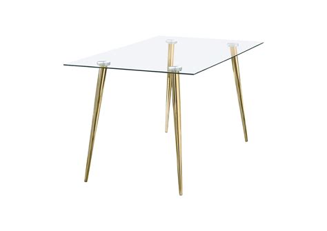 Gilman Rectangular 64-inch Glass Top Dining Table Gold