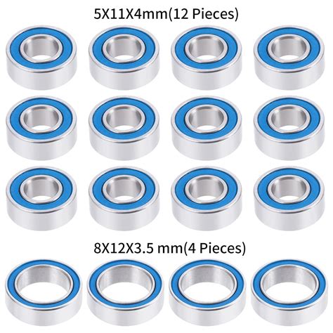 Runup rc kuulalaakerisarja 5 x 11 x 4 mm 8 x 12 x 3.5 mm ...