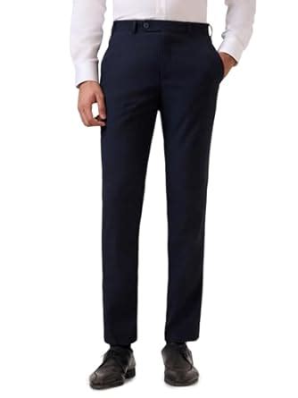 Park Avenue Men Super Slim Fit Structure Pattern Polyester Blend Flat ...