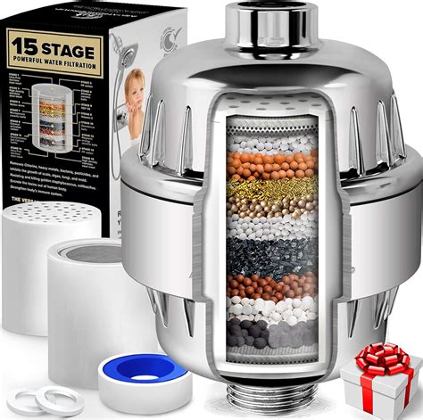 15 Stage Shower Water Filter Vitamin C - 2 Cartridge Included - Removes ...