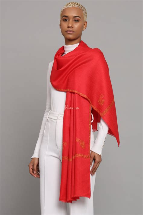Pashtush Womens Extra Fine Wool Stole, Kashmiri Hand Embroidery, Kingr ...