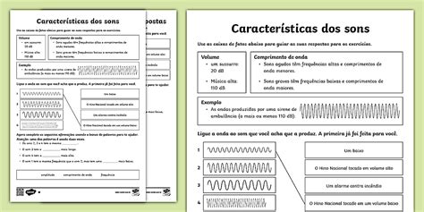 Características do som Folha de atividade com diferenciação