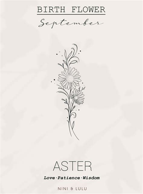 September Birth Month Flower Tattoo Design, Aster Birth Month Flower ...