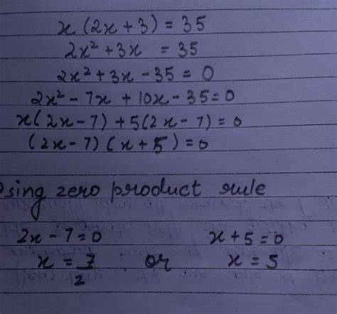 x(2x+3)=35 factroise - Brainly.in