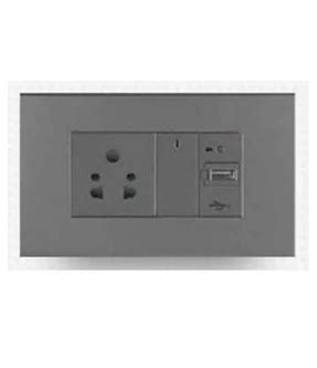 Wipro 16A 1 Way Switch with Indicator 1 Module (Silver Grey) Artisa ...