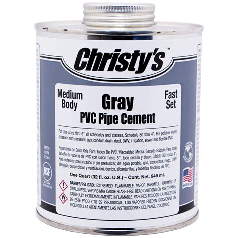 Gray Medium PVC Cement - Christy's