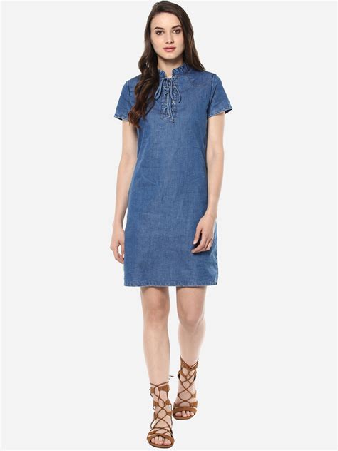 Women's Denim Lace Up Dress – Stylestone