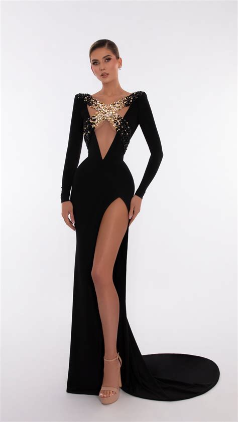 High Slit Black Dress – ALBINA DYLA