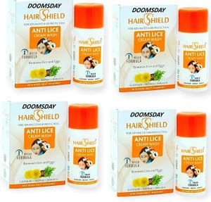DOOMSDAY HAIR SHIELD ANTI LICE CREAM WASH TO REMOVES LICE PACK OF 4 ...