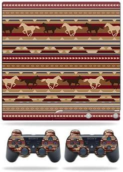 Skin Compatible with Sony Playstation 3 PS3 Slim + 2 Controllers ...