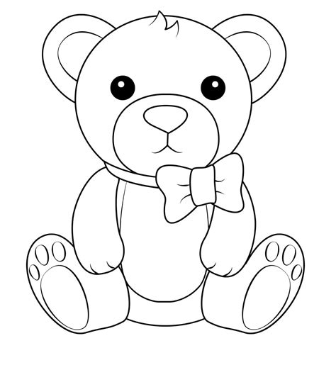 Printable Coloring Pages Teddy Bear