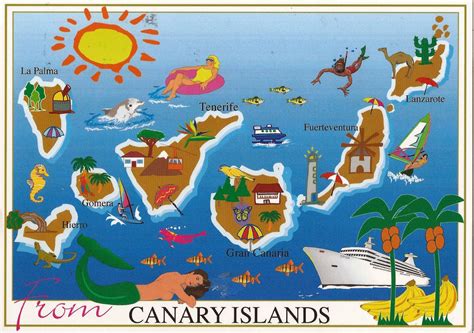 A Journey of Postcards: Canary Islands map