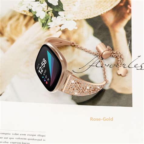 Fitbit Versa/2/3/4 and Fitbit Sense/2 Band, Stainless Steel Bracelet ...