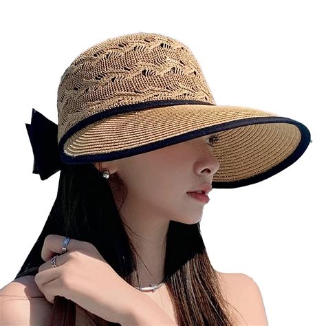 Wide Brim Beach Hats for Women Breathable Sun Hat Bucket Hat Sun Visors ...