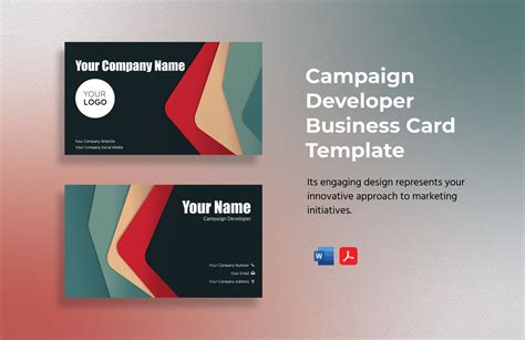 Campaign Developer Business Card Template - Download in Word, PDF ...