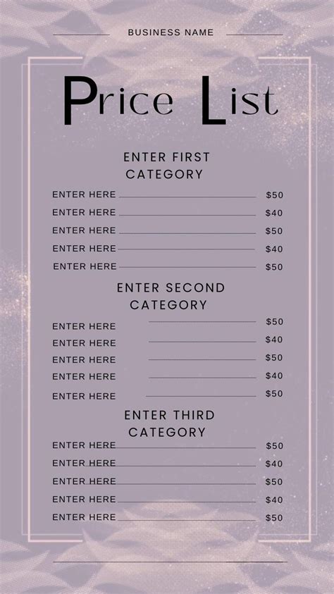 Image result for Price List PDF