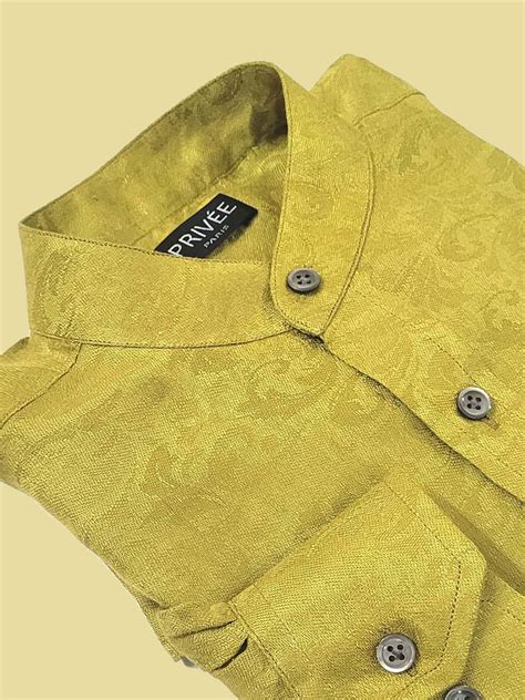 Olive Linen Luxury Shirt (Irish Linen) India | Privee Paris