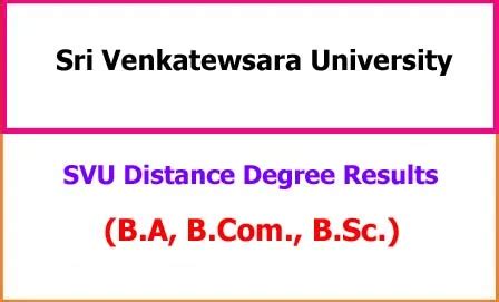 SVU DDE Distance Degree Exam Results 2025 - BA BCom BSc 1st 2nd 3rd ...