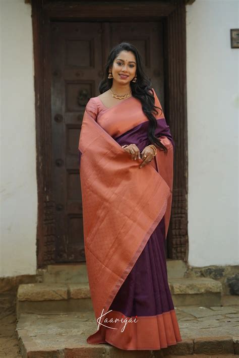 Sita - Naga Purple Semi Silk Saree – Kaarigai Sarees