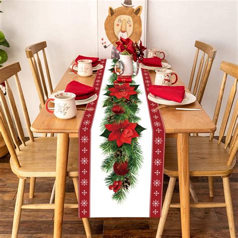 35cm 180cm Christmas Nutcracker Soldier Pattern Table Runner Polyester ...
