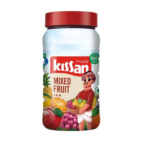 Kissan Mixed Fruit Jam 1 Kg Bottle, With Real Fruit Ingredients ...