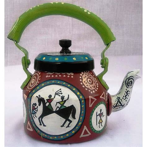 iHandikart Handpainted Designer Aluminium Kettle For Tea/Coffee,Home ...
