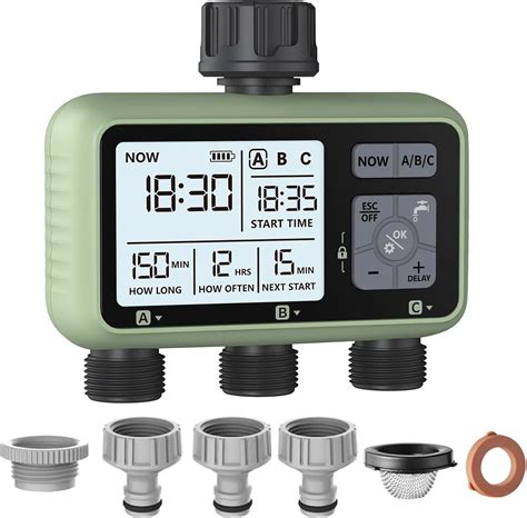 3 Outlet Water Timer for Garden Hose, Programmable Water Timers for ...