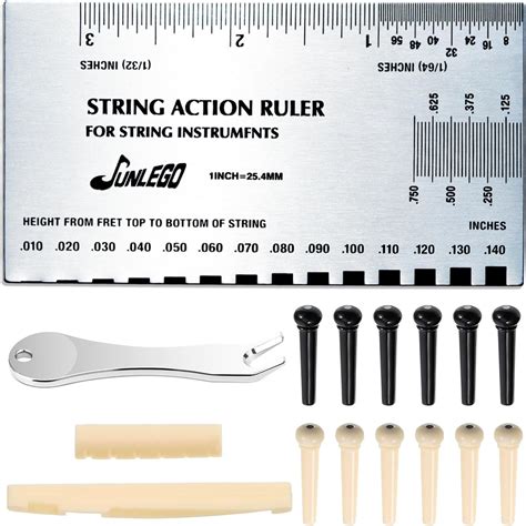 Amazon.com: Guitar Action Gauge With Bone Saddle And Nut Guitar String ...
