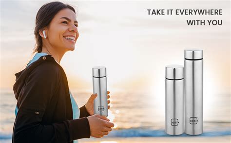 BASIK Aqua Slim 400 Stainless Steel Single Wall Water Bottle 330 ml ...