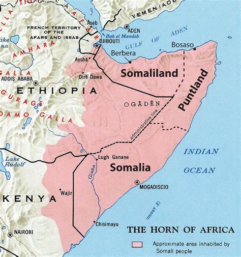 Horn Africa, Distribution of Somali People | Historical maps ... | Africa, Africa map, Geography