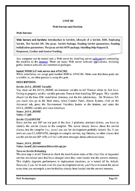 Web Servers and Servlets Notes - Web Servers and Servlets: Introduction ...