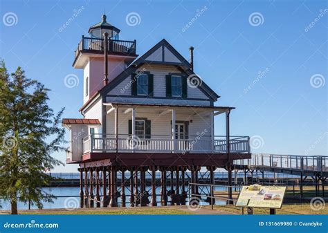 Roanoke River Lighthouse Edenton North Carolina Editorial Image - Image ...