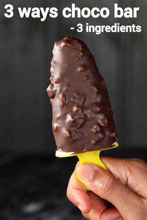3 ingredient choco bar recipe | 3 ways nutty chocobar ice cream