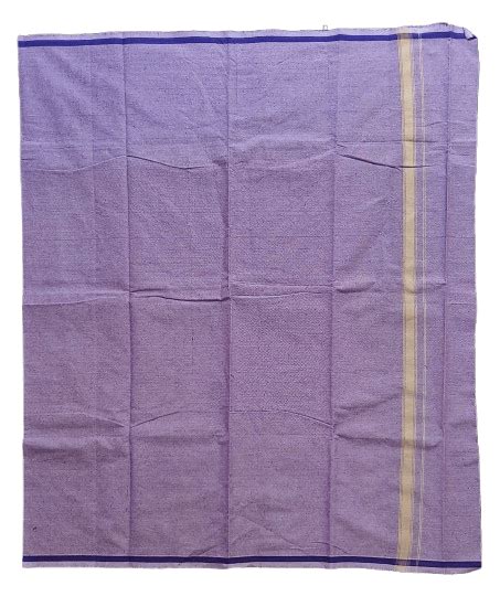 Soft Cotton Pancha - White And Violet Color Combination For Men