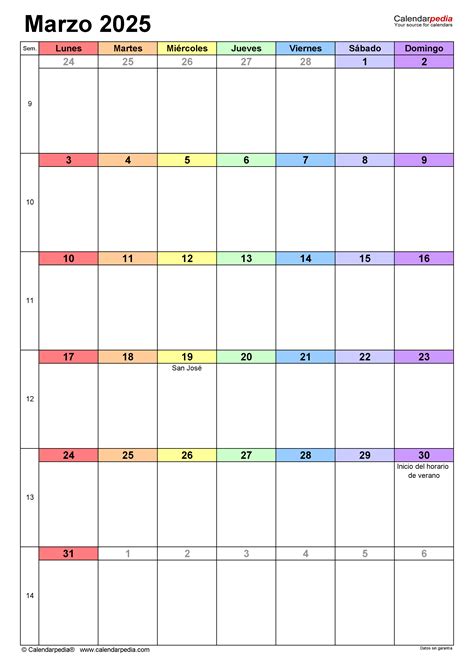 Calendario De Marzo