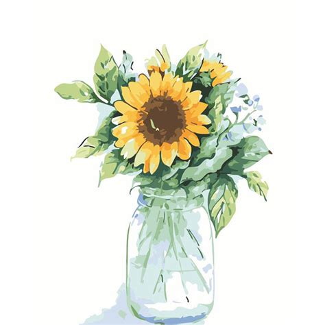 Still Life Sunflower DIY Painting By Numbers Kit Online - Premium Paint ...
