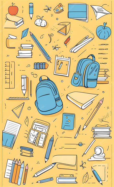 School Stationery Background 的图像结果