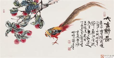 曲逸之 三尺《大吉利图》 中国美术学院画家 - 花鸟画 - 99字画网