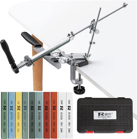 RUIXIN PRO RX-009 Professional Knife Sharpener with 10 Whetstones, 360 ...